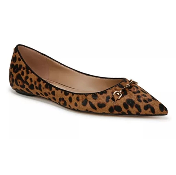 🖤🔹️Sam Edelman 🔹️Women's Nori Pointed Toe Leopard Print Calf Hair Flats